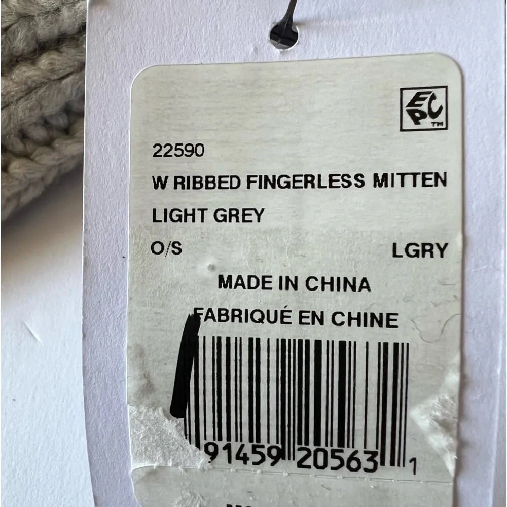 UGG WOMENS RIBBED FINGERLESS MITTENS GLOVES LIGHT GRAY OS NWT